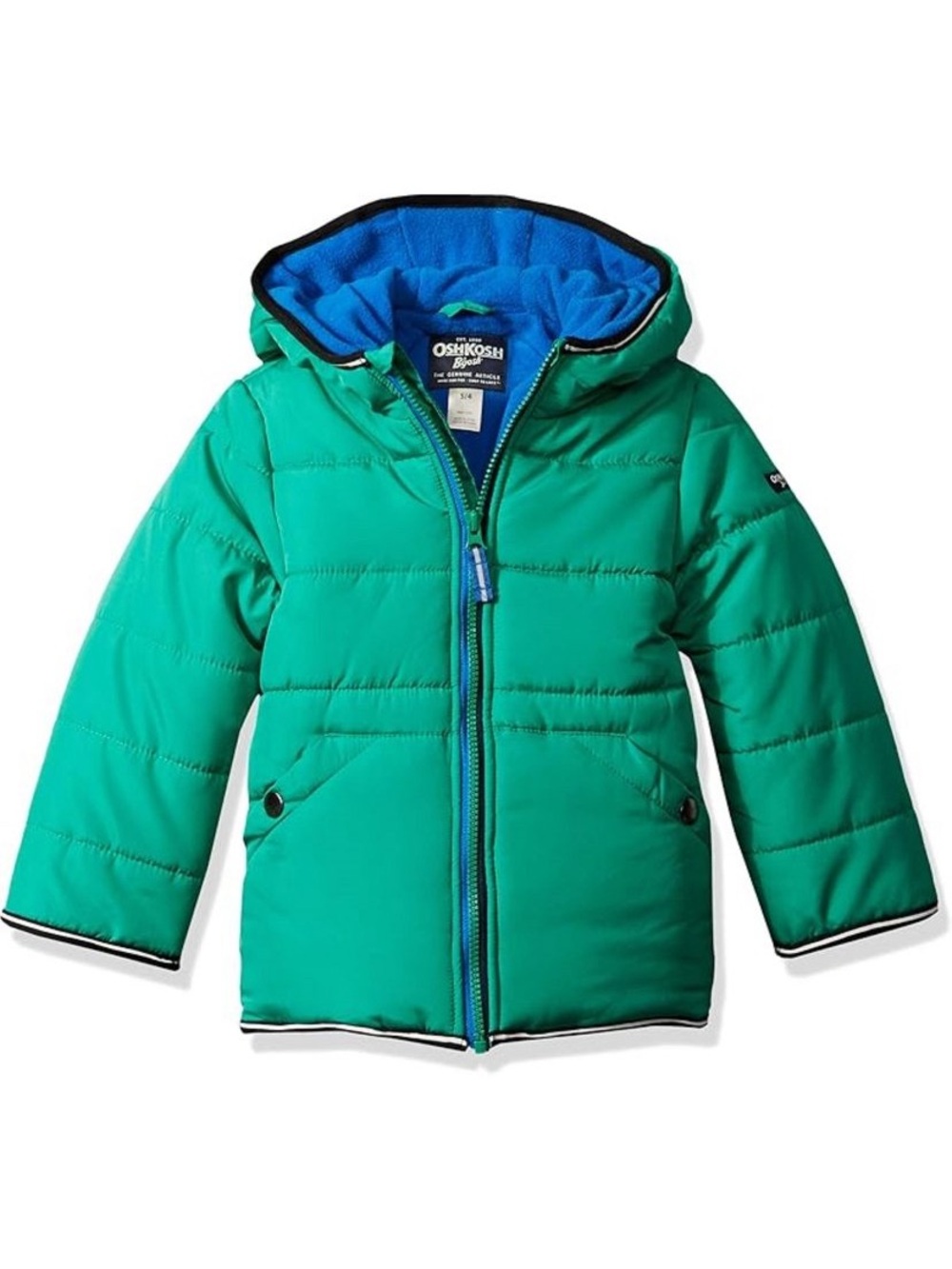 OshKosh B'gosh Boy’s Heavyweight Fleece Lined Puffer Jacket Jade Green Size 2T